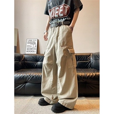 工装休闲裤男女韩版潮流高街帅气大口袋2026夏季ins长裤K6194-P62，男装工装外套，星座412-2