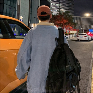 潮流情侣夹克宽松撞色工装外套日系BF风男女休闲JK8869-P65 控88图片