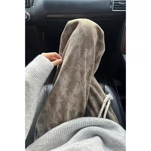 枫叶扎染灯芯绒裤子男款春秋季运动卫裤直筒垂感美式休闲裤CM574图片