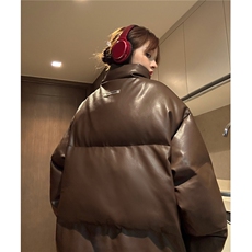 中性风PU皮棉衣情侣装男装立领棉衣宽松棉服冬装外套G1071P128，男装棉衣，电商A339