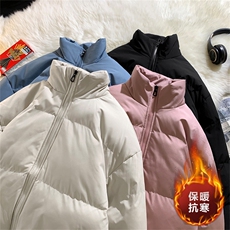 得物二开跑量棉衣休闲加厚棉服男女同款情侣纯色面包服218-35，男装棉衣，星座1402-1