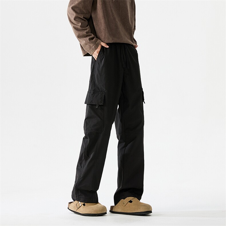 抖音品质秋季新款机能户外口袋宽松冲锋裤B315-K811-特p35控68,男装休闲裤,电商B315