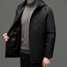 QL8809钱塘2020-2冬季厚款商务休闲中年男士简约连帽棉衣P92，男装棉衣，钱塘207-2