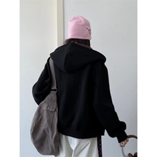 美式双拉炼连帽卫衣开衫外套秋男女款时尚百搭长袖上衣WYK01P59，女装短外套，星座1013-5