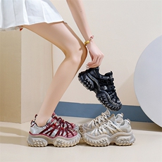 韩版网面老爹鞋女2025秋季新款透气学生运动增高休闲鞋，女鞋休闲鞋，电商A223