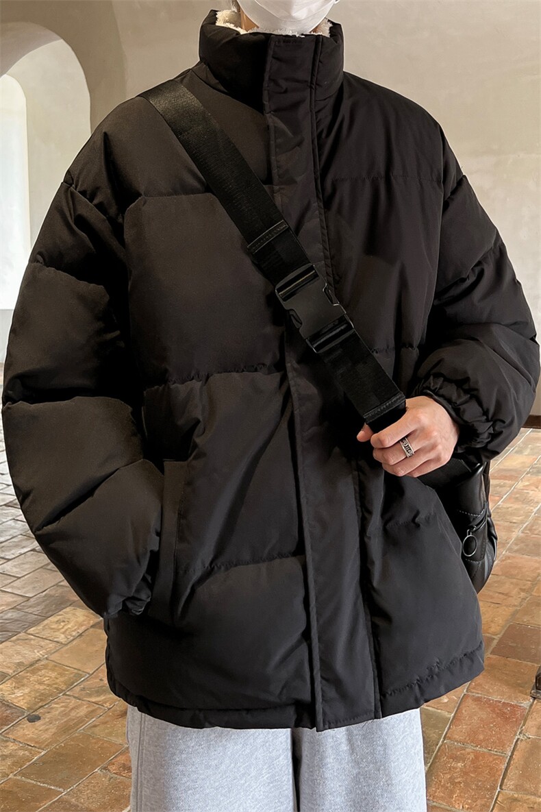 ！2023冬新款男士羊羔毛里面棉衣纯色保暖棉服外套MY100特P65,男装棉衣,电商B220