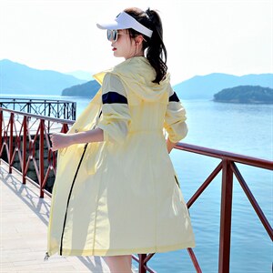 防晒衣女款夏季中长款防晒衫2024年新款薄款长风衣外套防晒服女夏图片