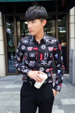 2021秋冬潮流个性花衬衫男长袖韩版休闲印花衬衣A470-CS106，男装衬衫，电商A207