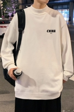 M18148-P45加绒款-P65半高领毛衣男士大码针织衫男毛线衣男，男装针织衫/毛衣，电商A040