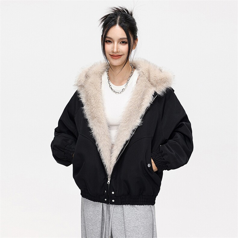 现货高品质美式高街冬季重磅硬挺短款座山雕毛领棉衣男女加厚外套,男装棉衣,电商A443