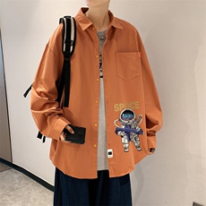春季长袖衬衫男宽松港风衬衣男外套男CSCS285-P35，男装衬衫，电商B371