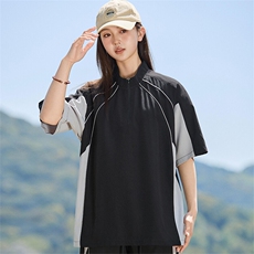 2025夏季新款青少年运动短袖拼接五分袖男女T恤A406T6069特P35，男装T恤，星座309（原A406）