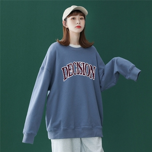 春季小众衣服2024年新款韩版字母宽松显瘦长袖卫衣 W167 P30控48图片