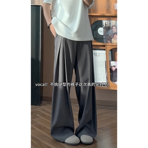 2026 春季新款 内景美式打褶廓形西裤M-5XL HK26013-特P35图片