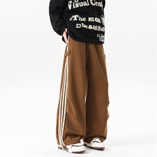 8XL-M奥粒绒加绒休闲裤男三条杠条纹运动裤宽松卫裤K9121P58控78，男装休闲裤，电商D206-1
