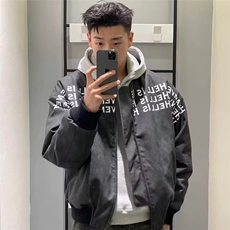 春秋扎染棒球服夹克高街字母印花机车皮衣情侣外套A964-P49，男装夹克，星座208-5