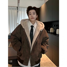 网图PU皮座山雕男女加绒保暖防兔毛棉衣外套M2566-P90，男装棉衣，星座1213