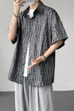 8XL-M花衬衫男款短袖夏季冰丝薄款花衬衣大码寸衫外套DC28013P38，男装衬衫，电商B312