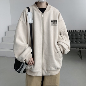24春秋款美式复古麂皮绒飞行棒球服男女夹克外套JF3303-P80控108图片