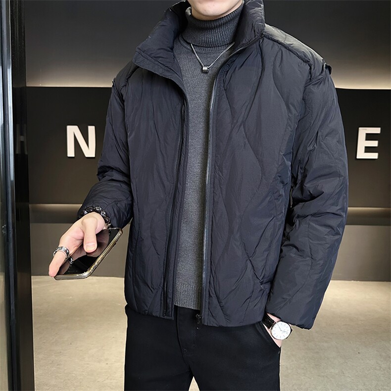 M-3XL86323-P185标50绒短款立领轻薄羽绒服男,男装羽绒服,电商B321-1