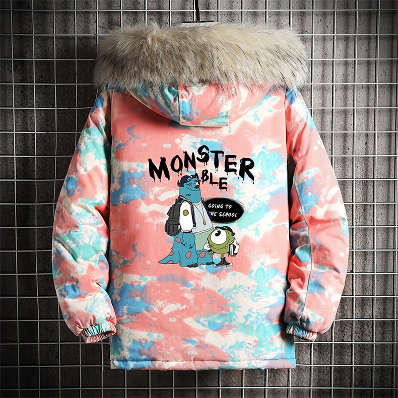 MC49074-P135日系潮衣男大码派克服男工装服外套袄网格,男装棉衣,电商A040A