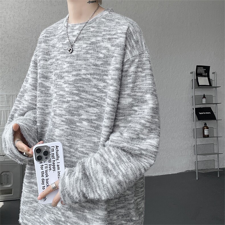WY10156-特批40控78新款圆领简约套头宽松大码卫衣糯米衣服男,男装卫衣,电商A059