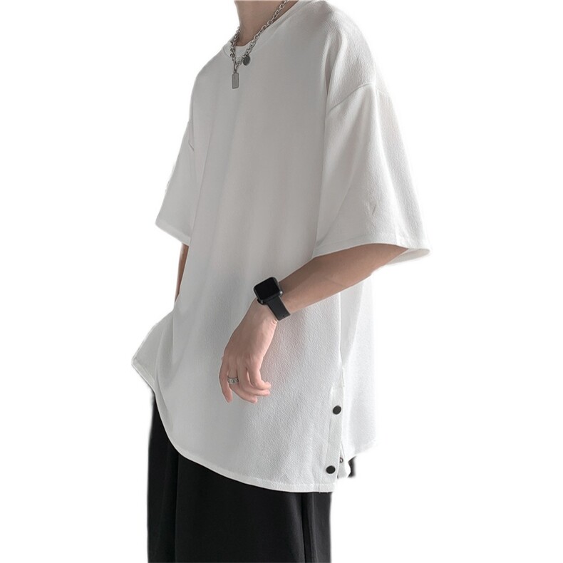 T3053/P25短袖男士潮流宽松开衩体恤打底衫夏季半袖T恤男简约上衣,男装T恤,电商A141