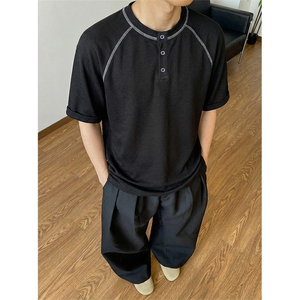 哈苏线户外运动短袖T恤撞色休闲拼接插肩上衣男X61406-TP2549图片