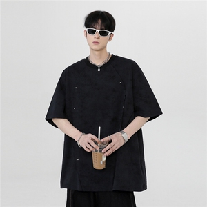 吊染个性潮牌时尚美式复古通勤宽松舒适少年感短袖T808-P38图片