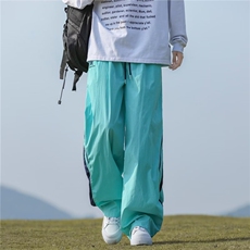 薄荷漫波多巴胺穿搭速干裤子男夏季撞色条纹伞兵裤KD23，男装休闲裤，星座1116A-1（原606A）