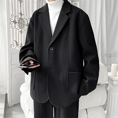 N6169/P95加棉P105冬季新开叉呢料毛呢西服男宽松外套上衣呢大衣，男装西服，电商A141