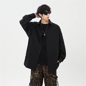 港风网红凉感中式翻领长袖冰丝衬衫男 XZ213-CS8807-P55控68图片
