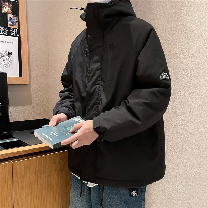 美式工装机能风冲锋衣冬季潮牌连帽潮流痞帅棉服外套MF115-P85图片