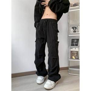春季潮流宽松直筒裤新款灯芯绒工装裤男士阔腿休闲裤 K7539-P40图片
