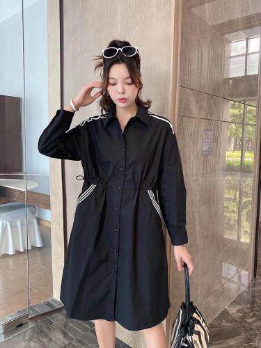 爱美欧秋款现货收腰版衬衫连衣裙，女装衬衫，爱美欧