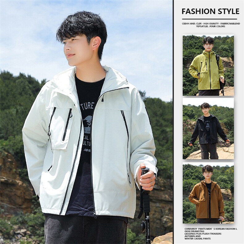 情侣户外防水夹克男机能风工装袋外套冲锋衣J91-P40，男装夹克，星座1403A