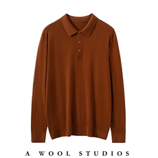 2025年秋季POLO领长袖时尚百搭通勤休闲，男装羊毛衫，朝思纯山羊绒