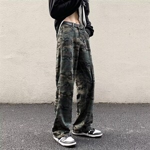 迷彩工装裤男潮牌高街vibe韩版休闲裤子K750P45图片