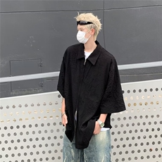 F299-P352024夏季新款潮牌痞帅衬衫短袖男休闲五分衬衣外套现货，男装衬衫，星座512-6
