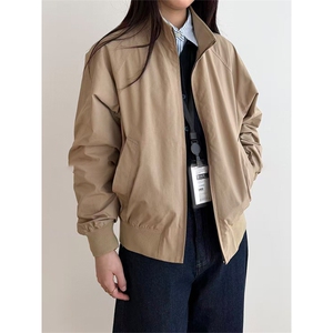 高品 U家同款 春季哈灵顿夹克男女立领茄克宽松休闲外套A1333-P85图片