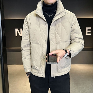 标50 羽绒服男士2025新款冬装立领菱形设计外套 B240-6622-P215，男装羽绒服，电商B240