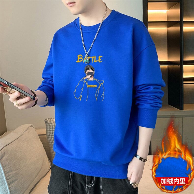 外贸跨境秋冬现货主推2025秋冬加绒男休闲印花套头卫衣JR135-P19，男装卫衣，星座1816-2（原1210–2）