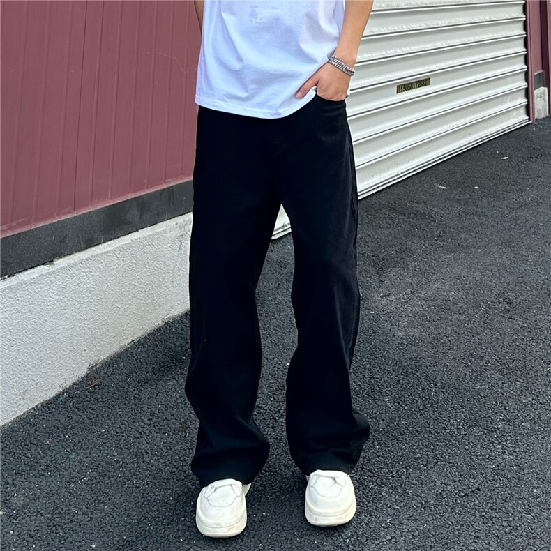 2025夏季美式高街重磅vibe休闲工装裤男高级感痞帅宽松直筒微喇裤，男装工装外套，星座506A