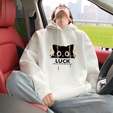 CM090重磅连帽卫衣纯棉卡通猫咪宽松帽衫潮牌男生外套，女装短外套，星座304A