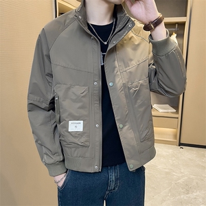 春秋款立领夹克男宽松休闲男装工装外套男士短款衣服JK96044图片