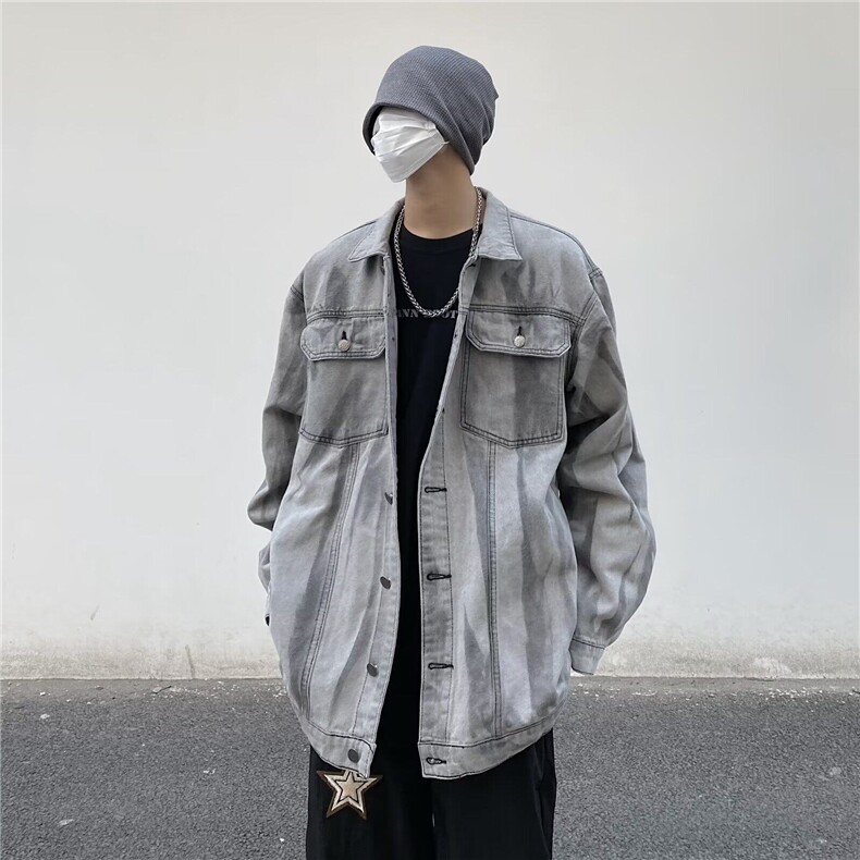 春季潮牌扎染设计牛仔外套男复古宽松高街百搭夹克衫W6460-P64,男装夹克,星座412-3