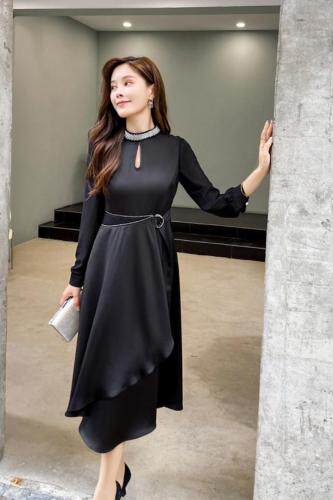 秋装新品连衣裙，女装连衣裙，依伊贝尔 红彬缘