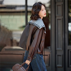 【秋季女装现货】大量现货短款韩版皮衣外套P-125，女装皮衣，简古