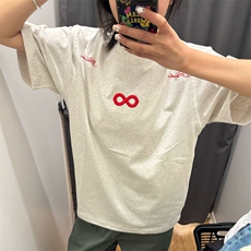 万针全刺绣解构设计260克重磅双纱纯棉高品质美式高街短袖T恤特35，男装T恤，电商A486