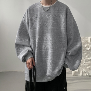 8XL-M 特大码港风太空棉圆领打底衫上衣男士青年套头卫衣WY05P40图片